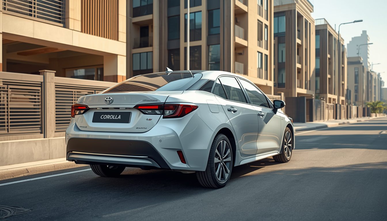 Toyota Corolla car for sale in Karachi 2026 on city street