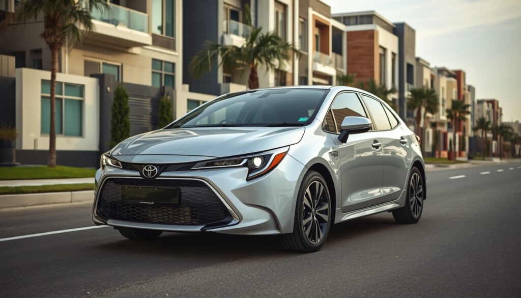 Toyota Corolla car for sale in Karachi 2026 on city street